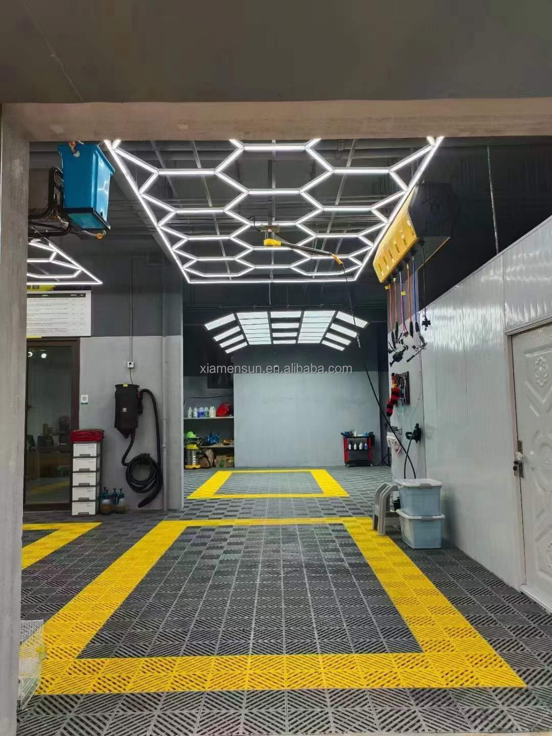 LED Hexagon Garage Light Indoor for Ceiling Customized Dimmable 110V/220V Wall Ceiling for Car Detailing