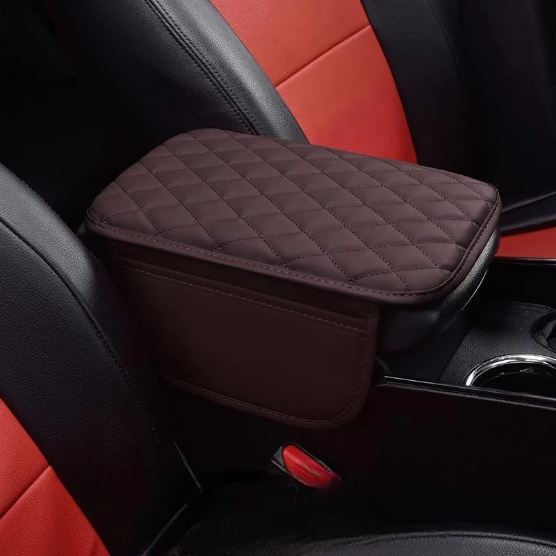 Car Center Console Cover Premium Synthetic Leather Car Armrest Cover Cushion