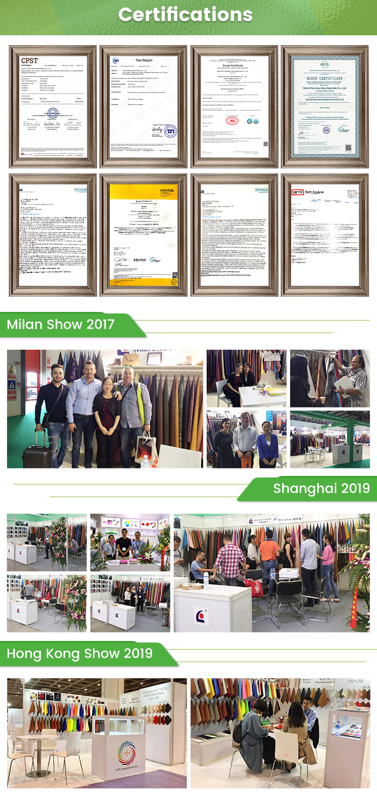 Industry certifications