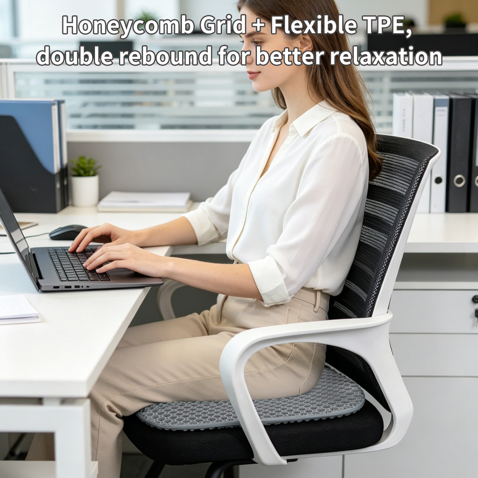 Office Chair Household Car Butt Cushion Anti-slip Ergonomic Hip Gel Cushion Cooling Tpe Seat Cushion