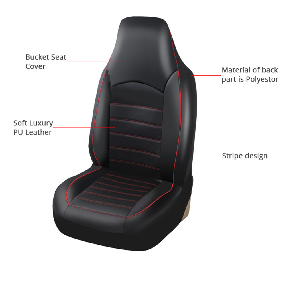 Professional Factory Four-season Universal 2 Pcs PU Leather Luxury Design Seat Covers Car,red Car Seats Cover