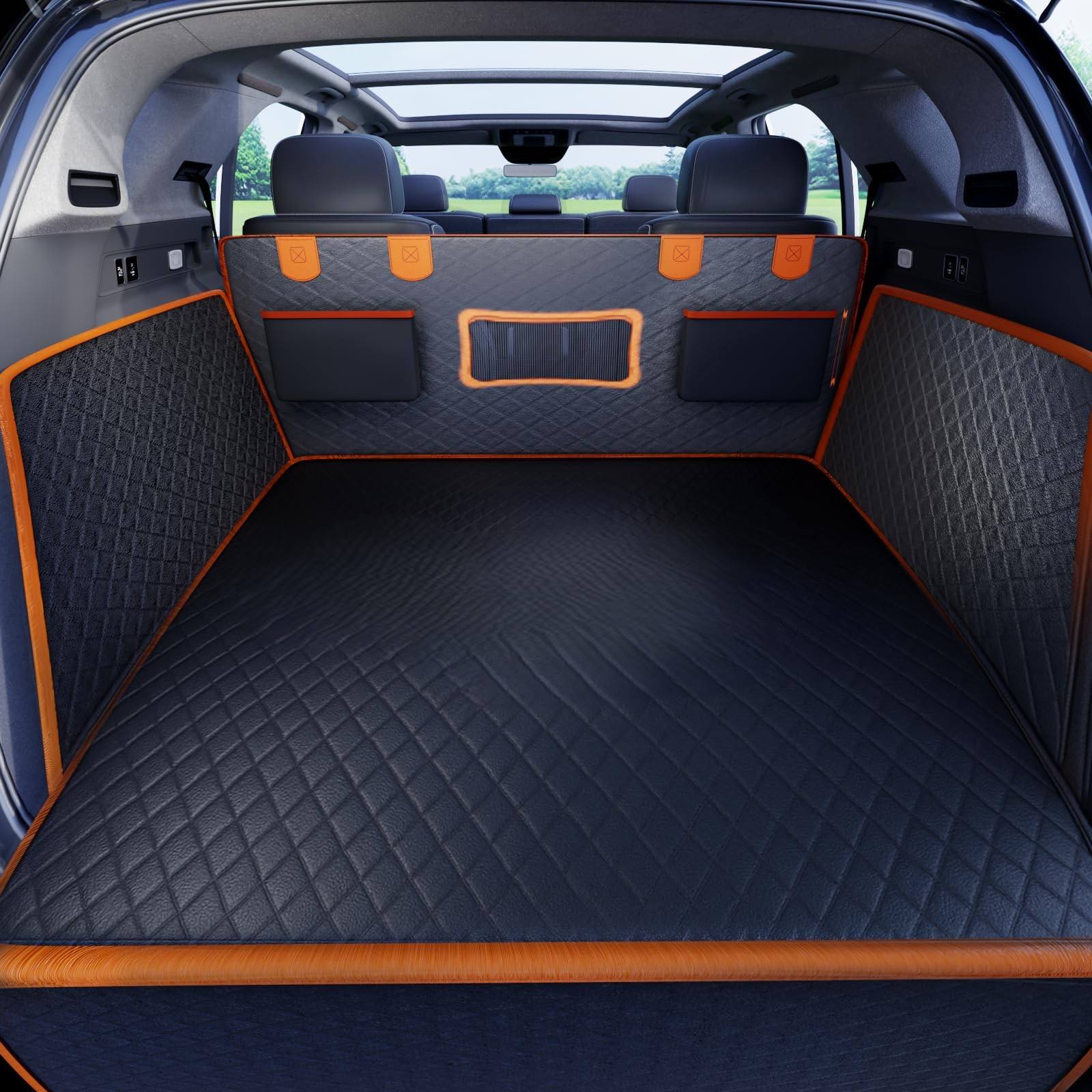 Hard Bottom Dog Car Backseat Cover Waterproof Scratchproof PU Leather Cargo Liner Non-Slip Pets Seat Cover for Cats for Back