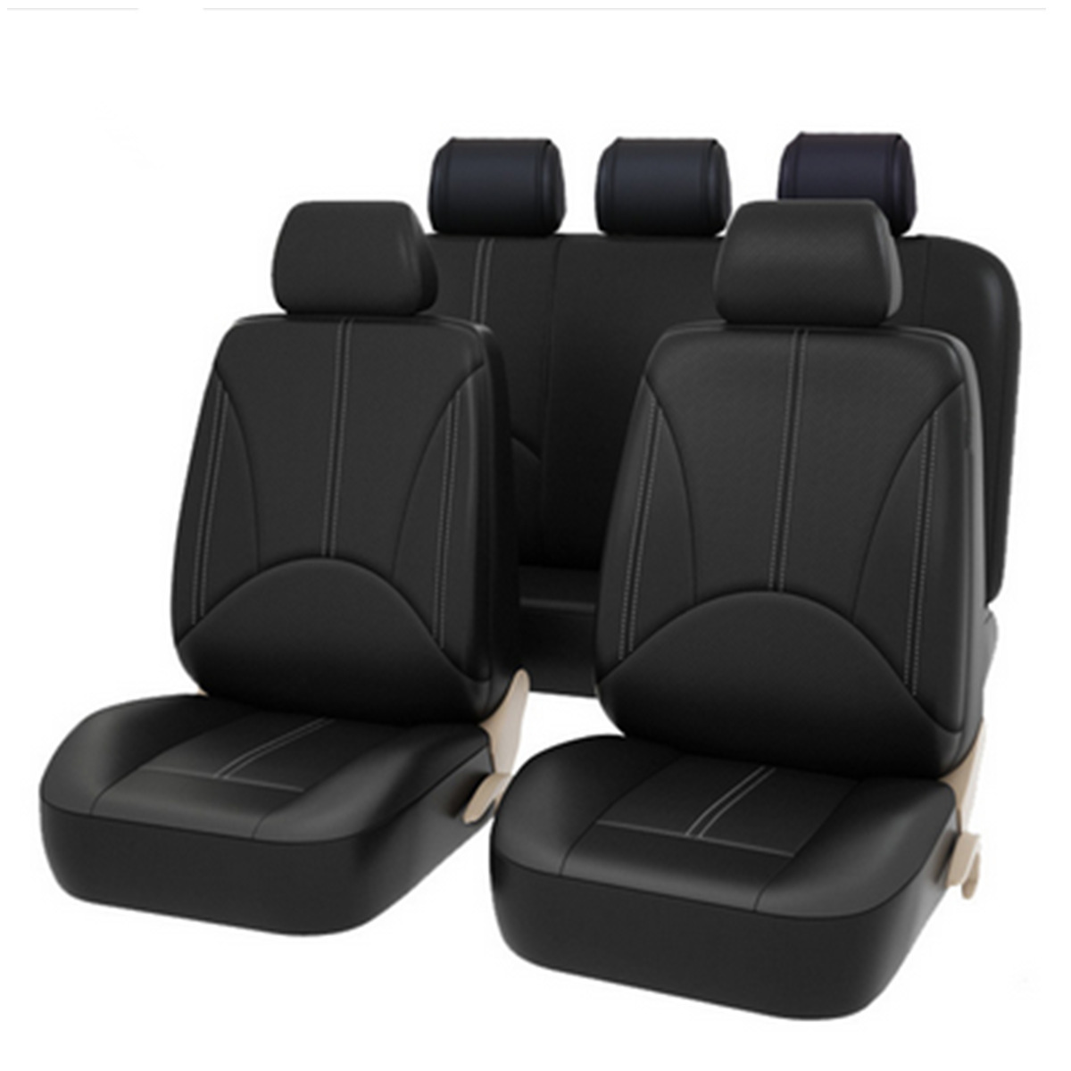 Car Seat Cover Protector PU Leather Front Rear Seat Back Cushion Pad Mat Backrest for Auto for Toyota