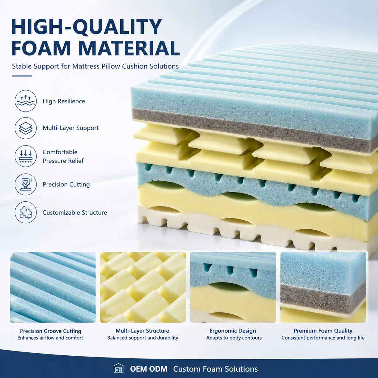 Custom 4" Nice Butt Gel Cushion OEM Square Seat Cushion Memory Foam Cooling Seat Cushion