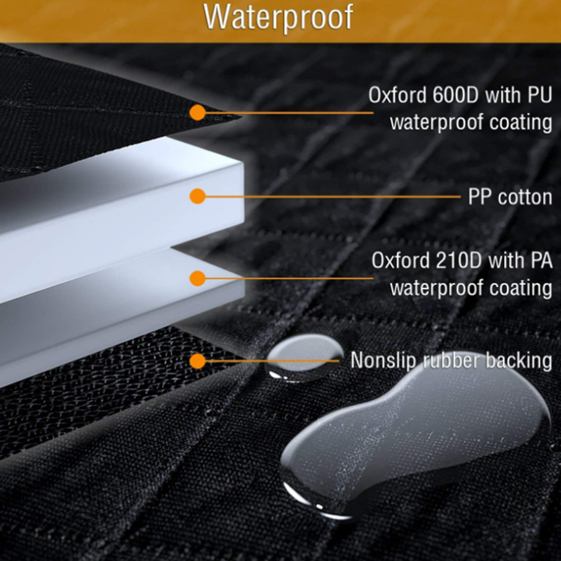 2022 New Waterproof Oxford-fabric Black Animal Pattern Sustainable Car Dog Seat Protector Dog Car Seat Cover Hammock Protector