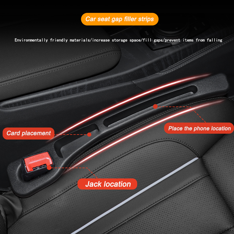 1Pcs Universal Car Seat Gap Filler Side Seam Plug Strip Leak-proof Filling Strip With Storage Slot Car Interior Accessories