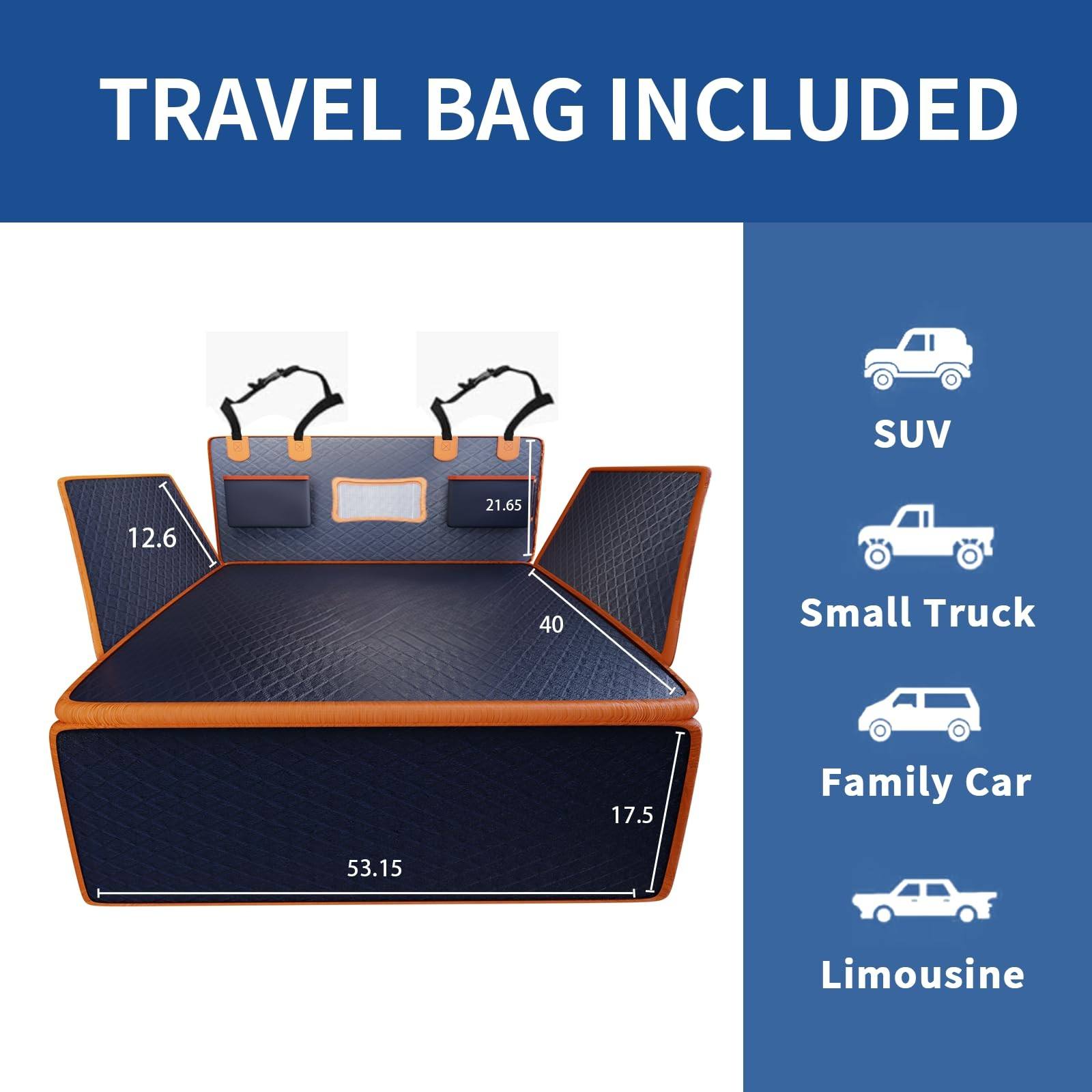Hard Bottom Dog Car Backseat Cover Waterproof Scratchproof PU Leather Cargo Liner Non-Slip Pets Seat Cover for Cats for Back