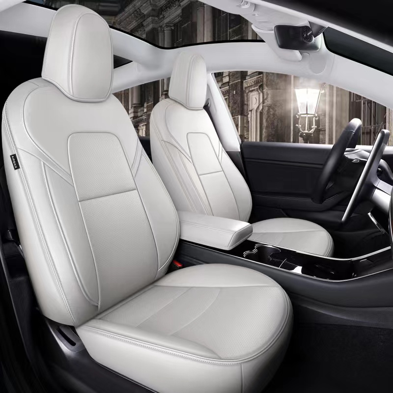 Custom Tesla Model 3 Premium Leather Car Seat Covers Full Covered Fit Set Car Accessories Cushion Cover for Tesla Model Y