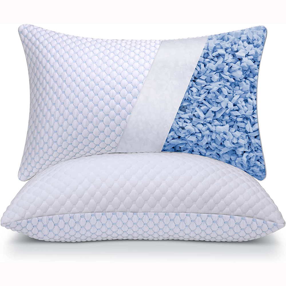 Wholesale Ice Cooling Bamboo Pillow Washable Cover Shredded Memory Foam Pillow for Adjust Loft