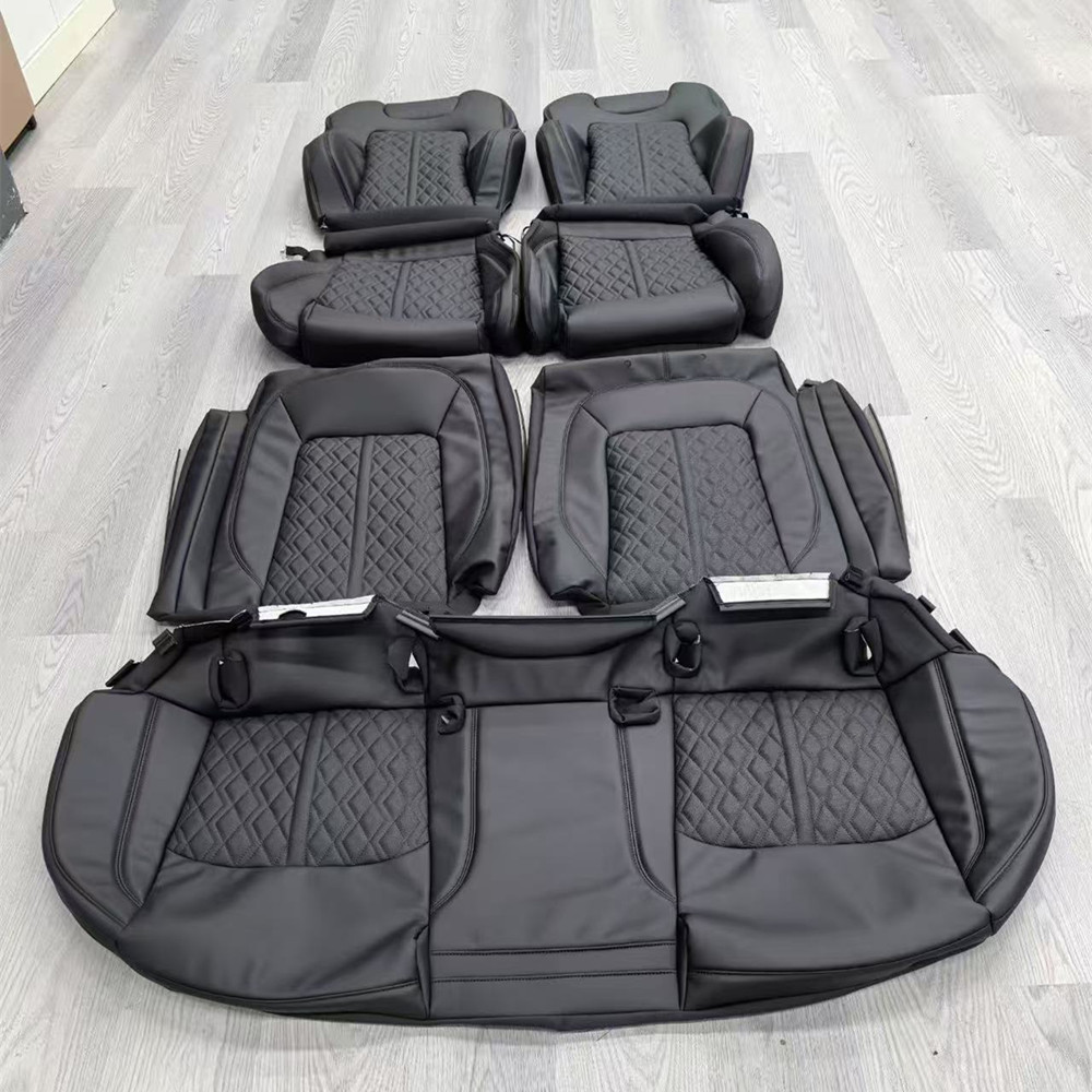 Source Factory Full Set Cowhide Leather Seat Cover Custom Fit Car Seat Leather Cover for A4 A6 A7 A8 Interior Upgrade
