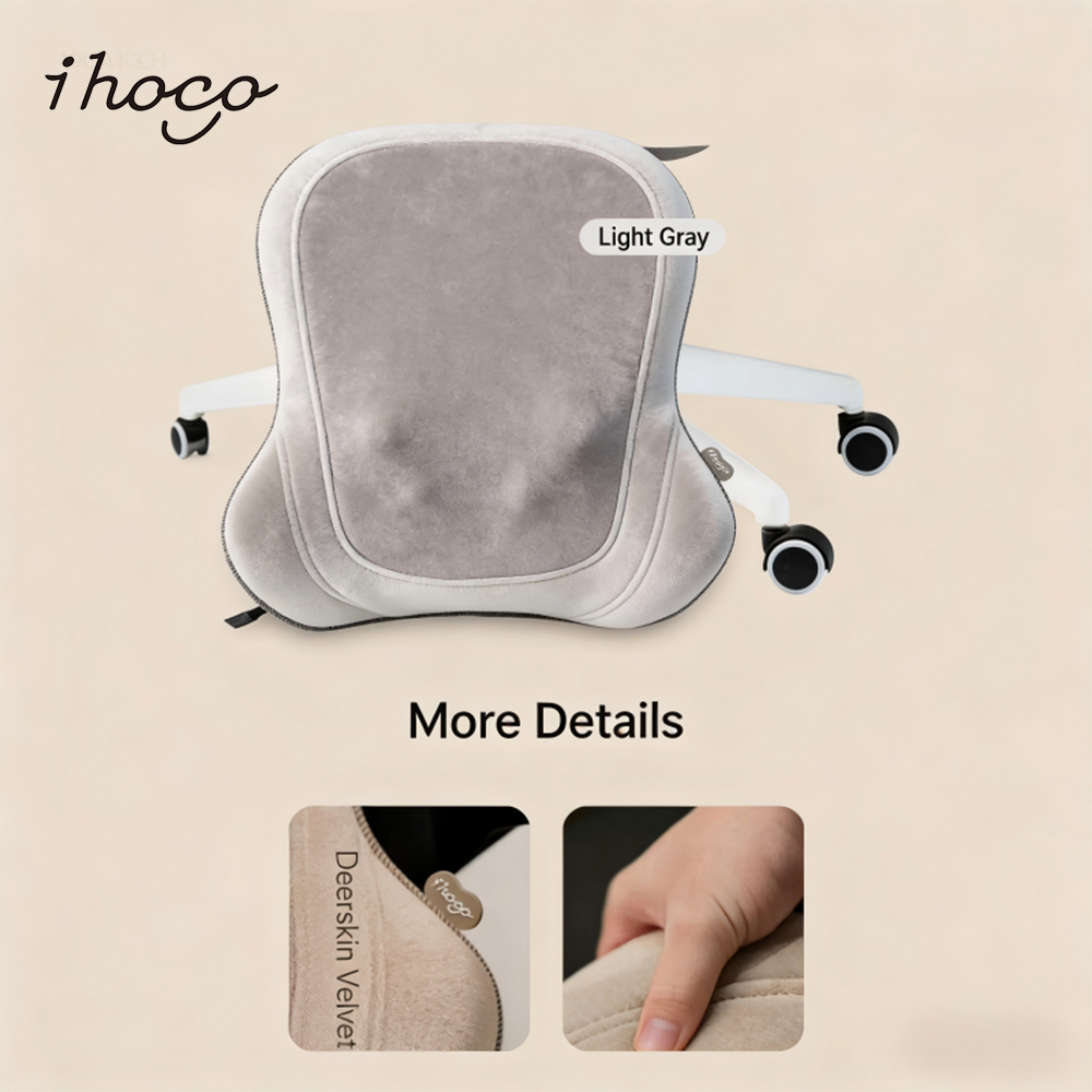 Thin Back Massage Cushion with Heat, Portable Lumbar Support Massager for Office Chair and Car Seat