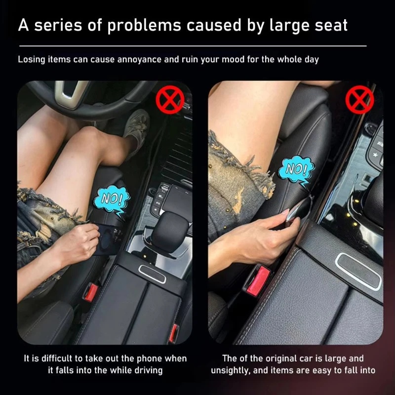 Universal 2pcs Popular Style Portable Car Seat Side Gap Filler Plug Multifunctional Storage Slot Accessory Kits Interior Kits