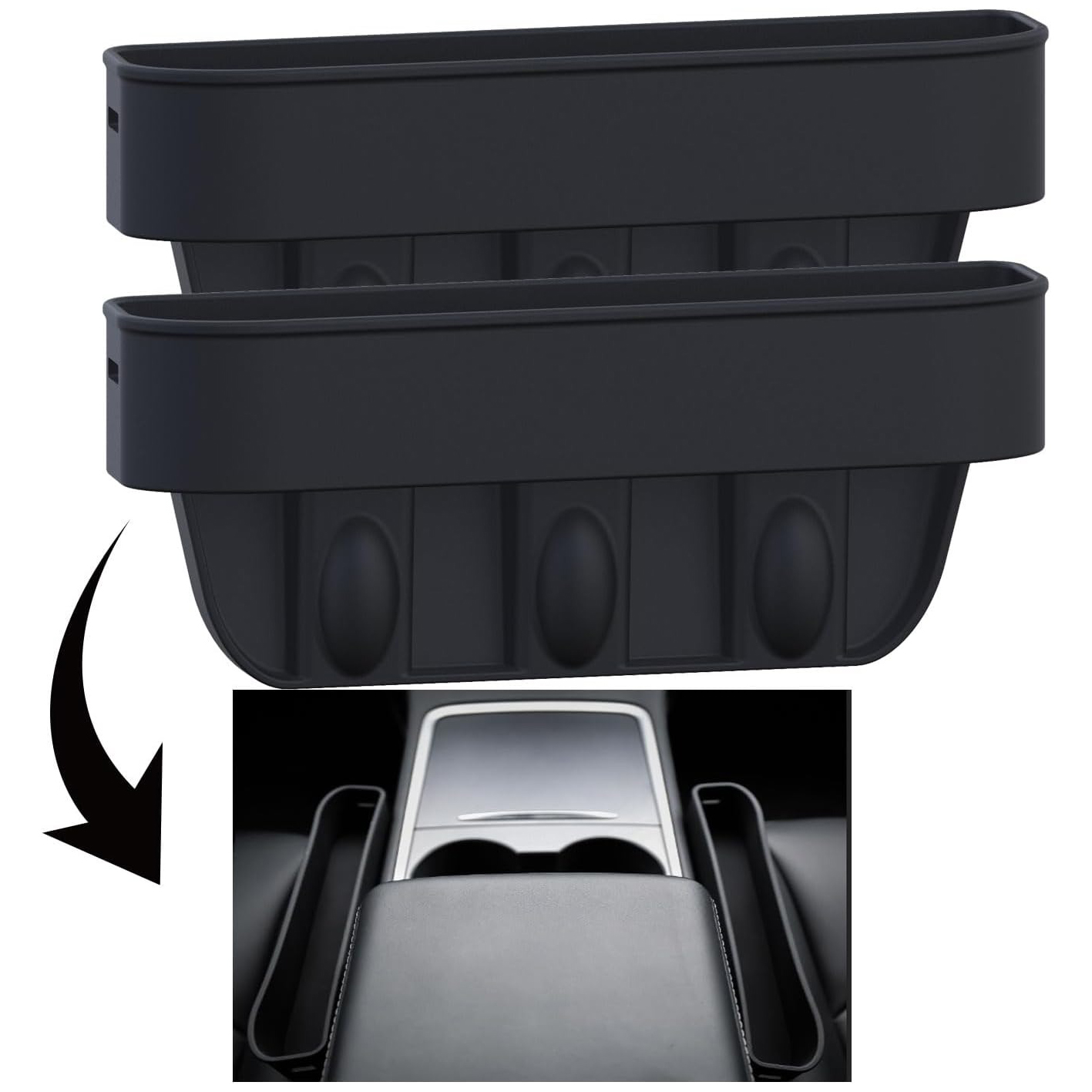 Soft Car Seat Gap Filler Anti Drop,Anti Scratch Soft Silicone Storage Box for Car Seat Gap