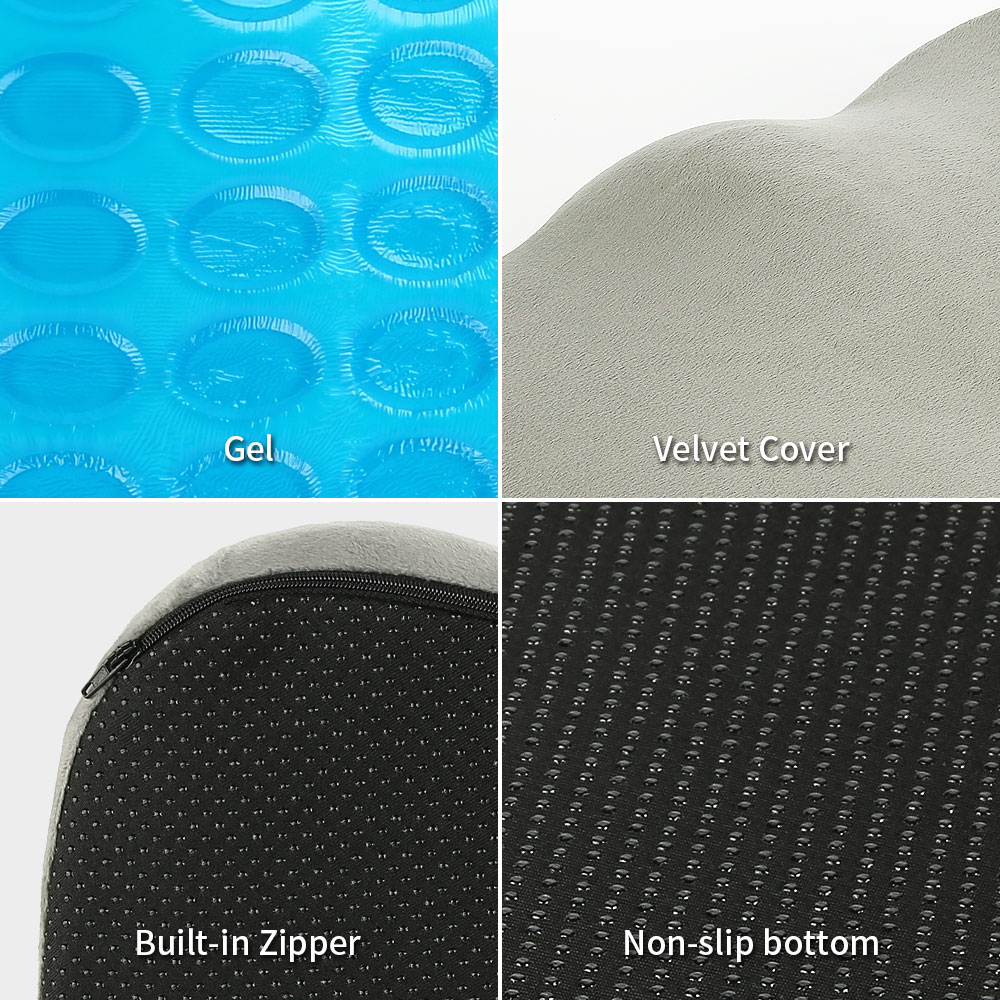 Factory Supply High Density Memory Foam Gel Seat Cushion Orthopedic U Shape Gel Butt Pillow Cooling Chair Seat Cushion