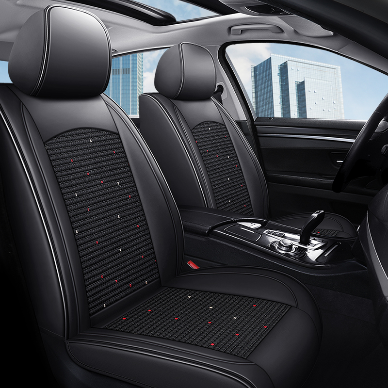High Quality Fabric Car Seat Covers Universal Fit for Most Cars Tire Track Design Protector Set
