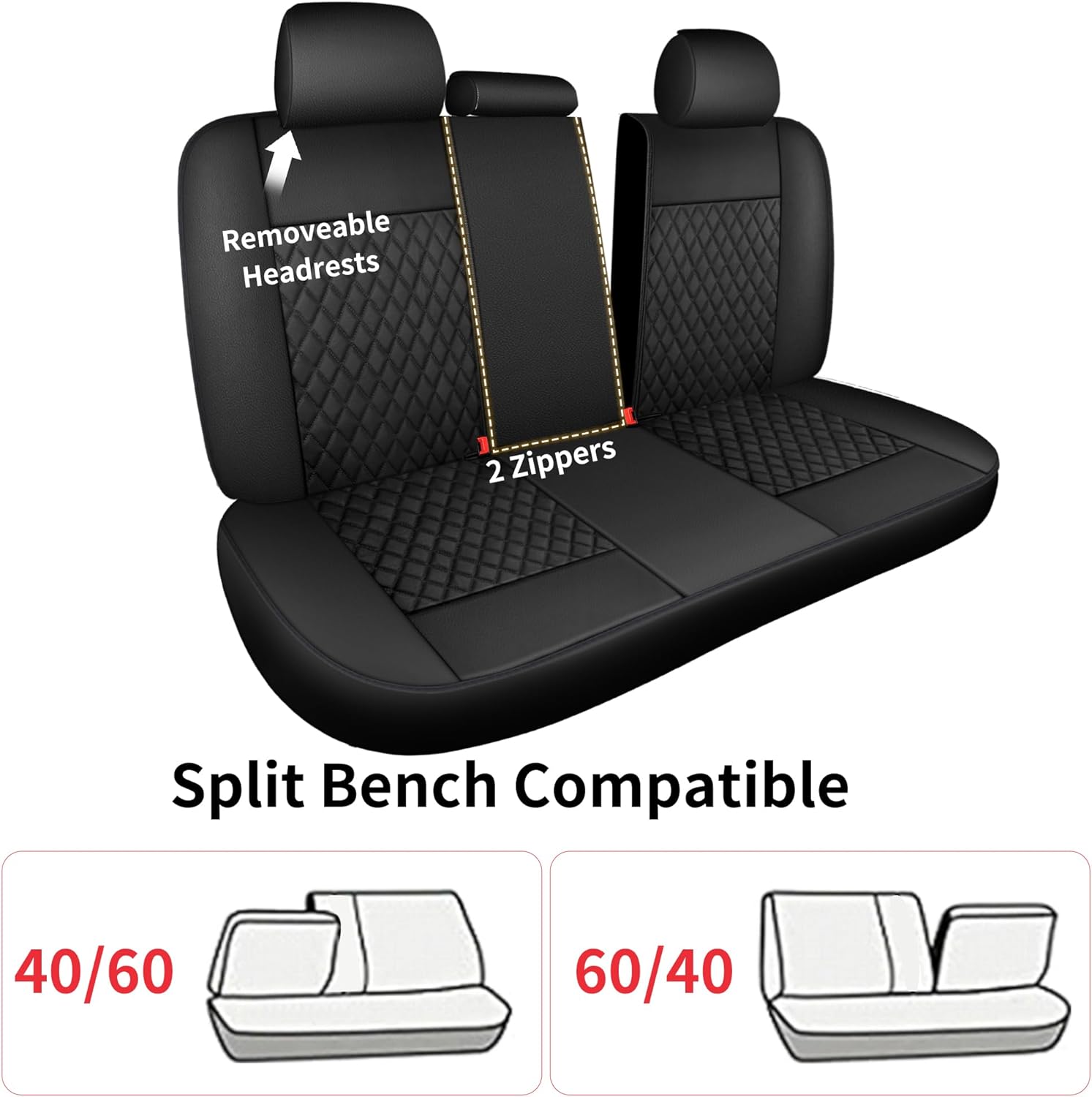 Universal Waterproof PU Leather Car Seat Cushion Full Set All Season Anti Slip Car Seat Cover