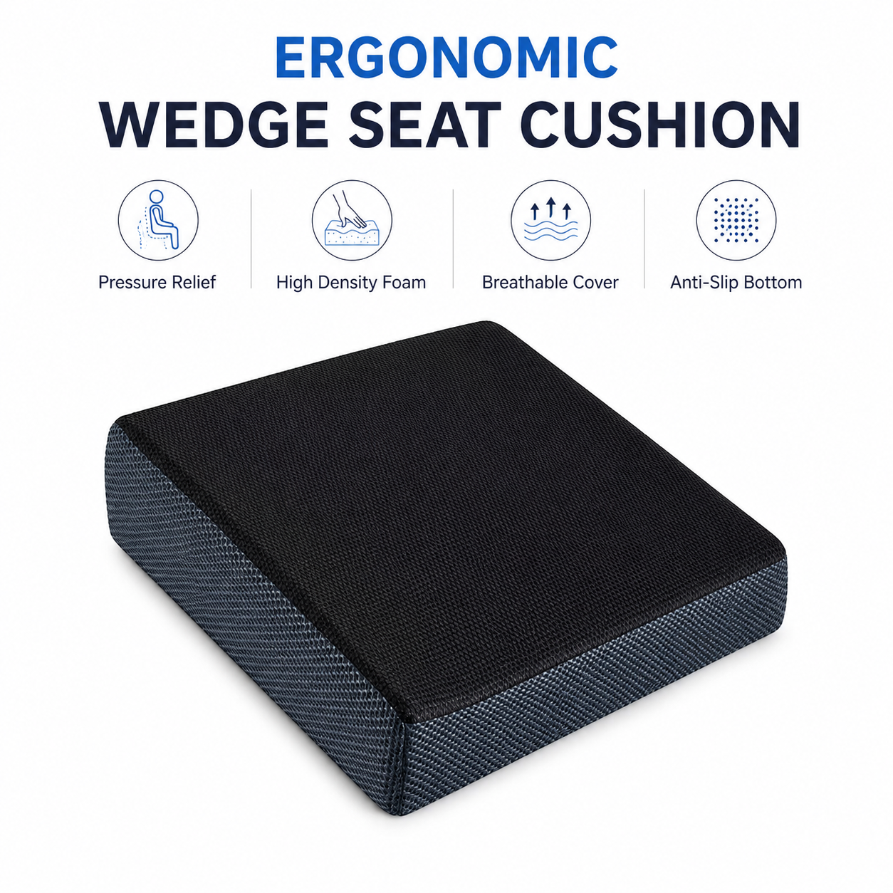 Custom 4" Nice Butt Gel Cushion OEM Square Seat Cushion Memory Foam Cooling Seat Cushion