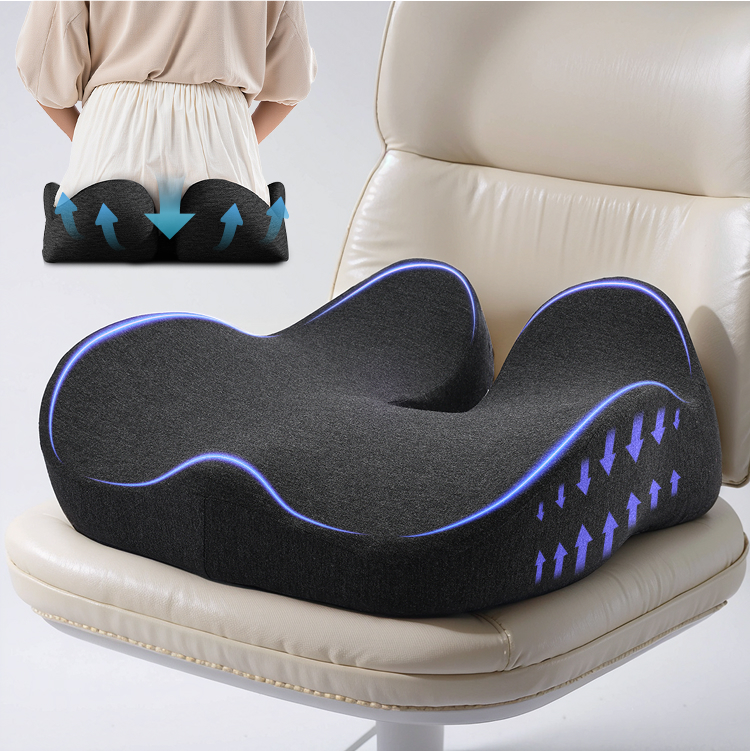 Hot-Selling Cross-Border Office Chair Cushions Car Memory Foam Waist Pads Woven Technics Sedentary Lumbar Pillows Seat Cushions
