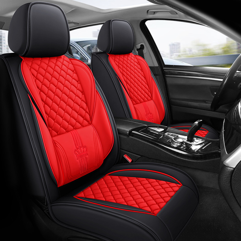 Gray Waterproof Cover Durable Well Fitting Front and Back 5 Seaters Full Set Nappa Leather Universal Car Seat Cover