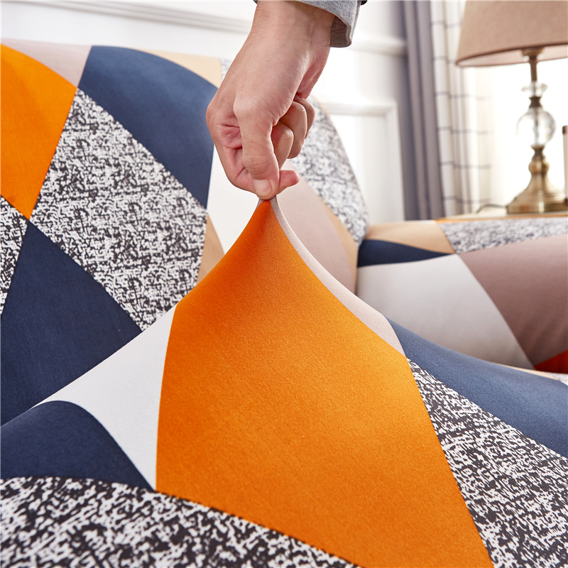Polyester Spandex Pattern Elastic Stretchable Waterproof 2 Seater Living Room Sofa Couch Cover Seats Clipcover Set