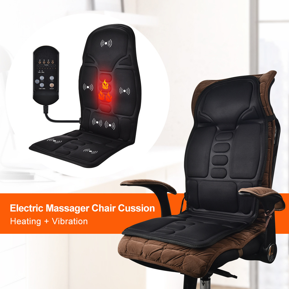 Portable Electric Foldable Heating Vibration Car Home Massage Seat Cover Cushion Functions