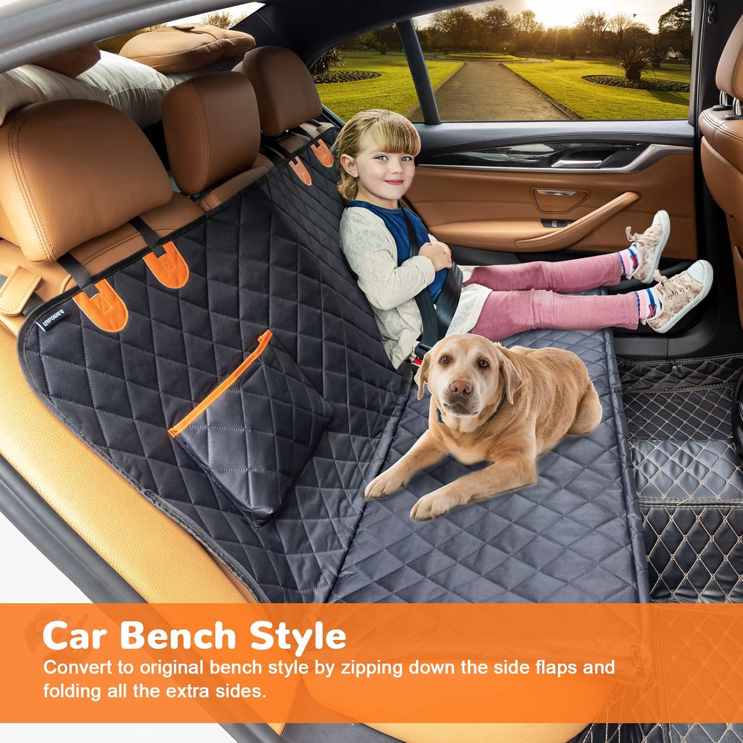 Waterproof Oxford Classic Cotton Filled Solid Durable Washable Safe Dog Car Seat Cover Heavy Duty Nonslip Hammock Trunk
