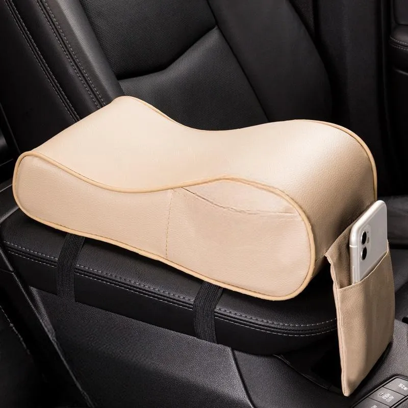 Car Center Console Cover Shiny Microfiber Leather Car Armrest Cover Cushion