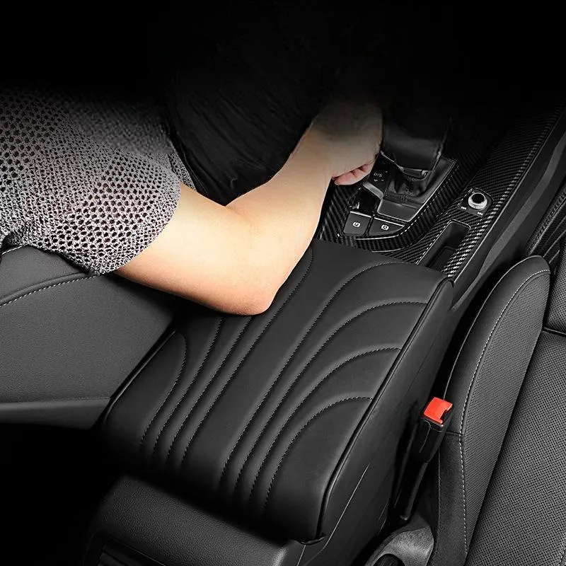 Car Center Console Cover Smooth Leatherette Fabric Car Armrest Cover Cushion