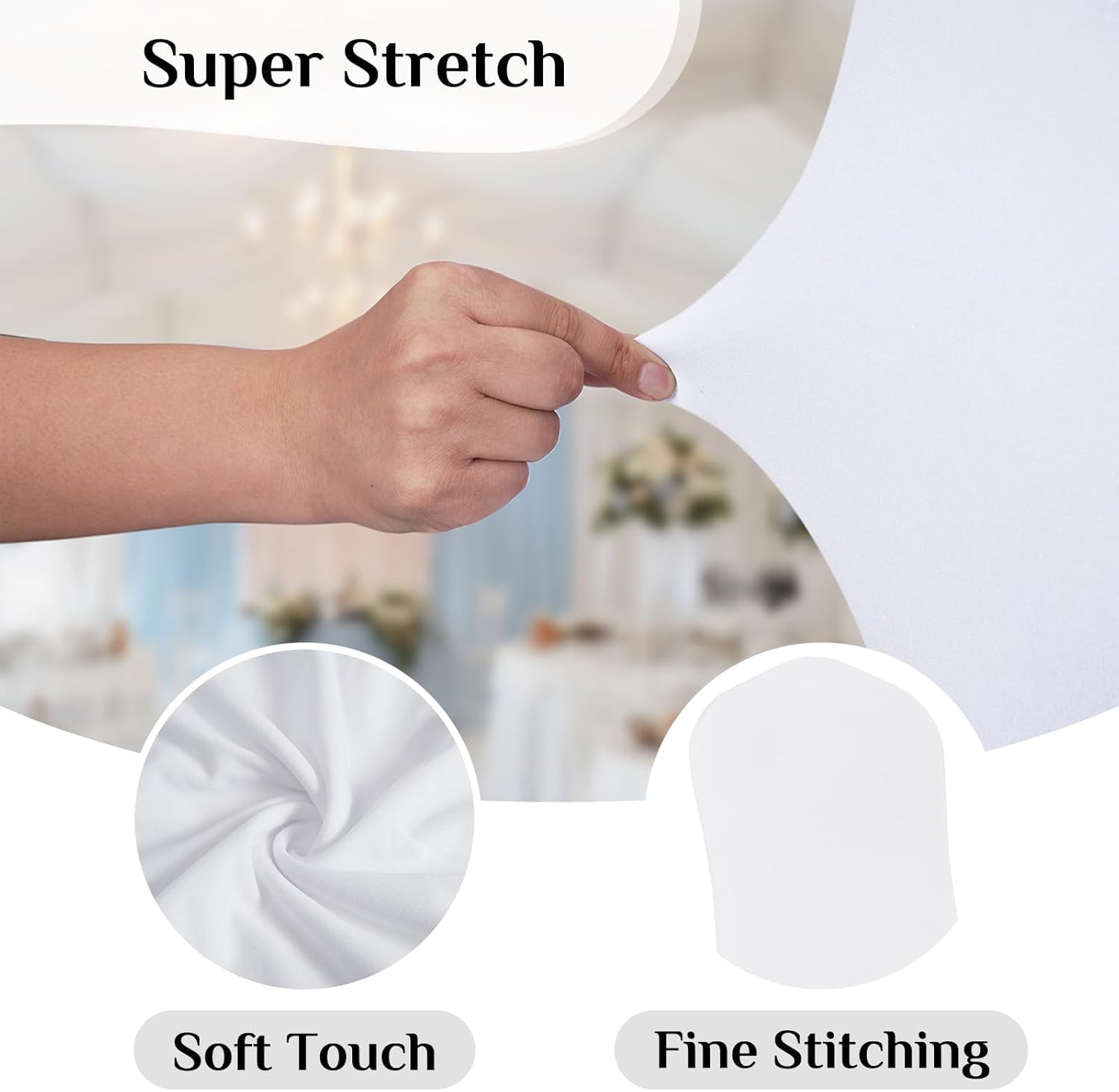 White Polyester Spandex Banquet Wedding White Chair Covers Hotel Meeting Elastic Chair Cover Dining Chair Covers