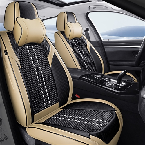 Luxury Leather Seat Covers for Cars, Breathable and Waterproof, with Lumbar Support for Front Seats and Rear Seats