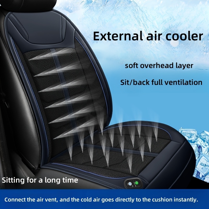 Luxury Cotton Car Seat Cooling Pad &amp; Seat Cover Summer Air Conditioning Cooling Rear Blowing Suction Air Car Ventilation