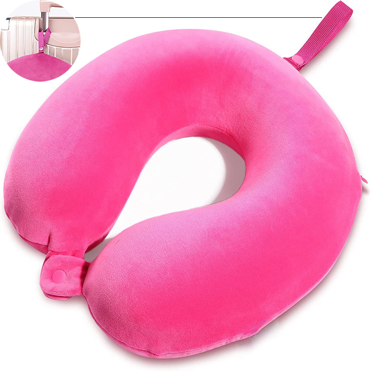 Portable U-Shaped Memory Foam Travel Pillow Ergonomic Cervical Neck Support for Airplane Car Seats Offers Relief