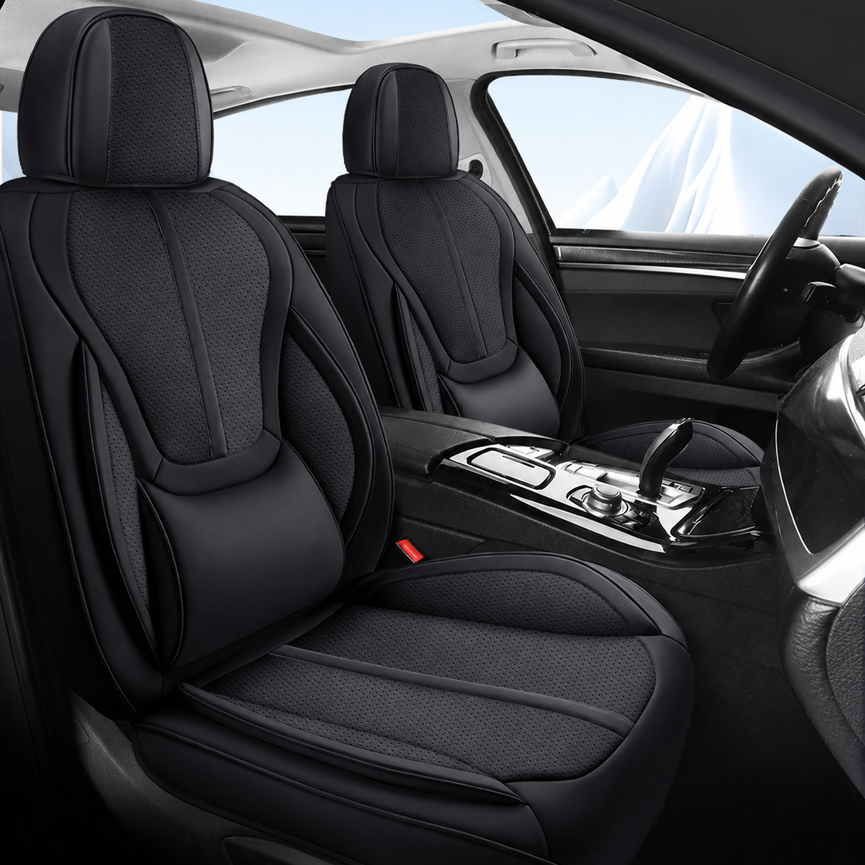 Cross-border Car Seat Cushion Made Napa Leather Cotton Suitable for All Four Seasons Offering Comfortable Car Seat Cover