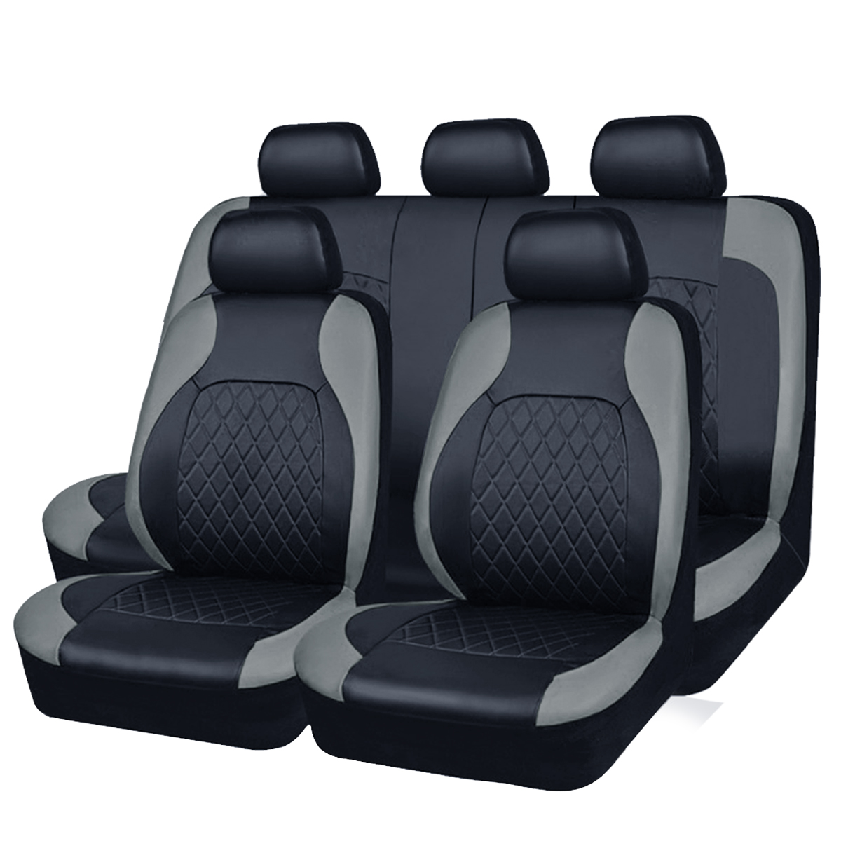 Universal Breathable Pu Car Seat Covers Full Set Airbag Compatible Fit for Cars Trucks SUV