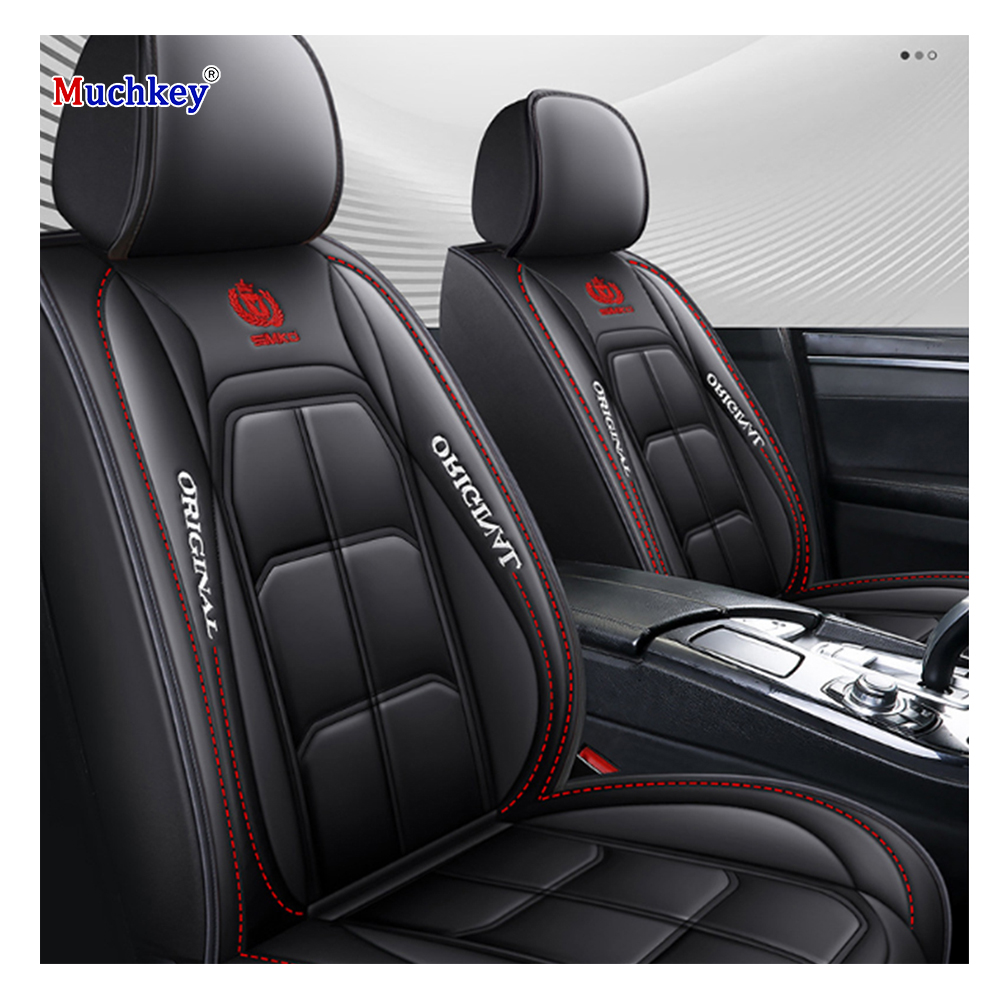 Muchkey Car Seat Covers Universal Car Interior Accessories Decoration Leather Sport Car Seat Cover Full Seat Cover Cushion