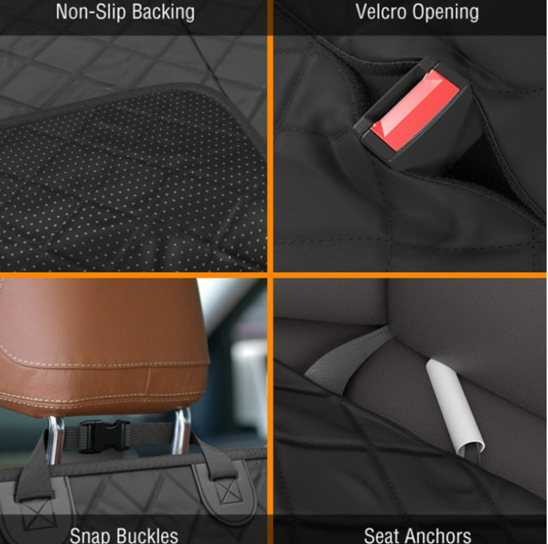 2022 New Waterproof Oxford-fabric Black Animal Pattern Sustainable Car Dog Seat Protector Dog Car Seat Cover Hammock Protector