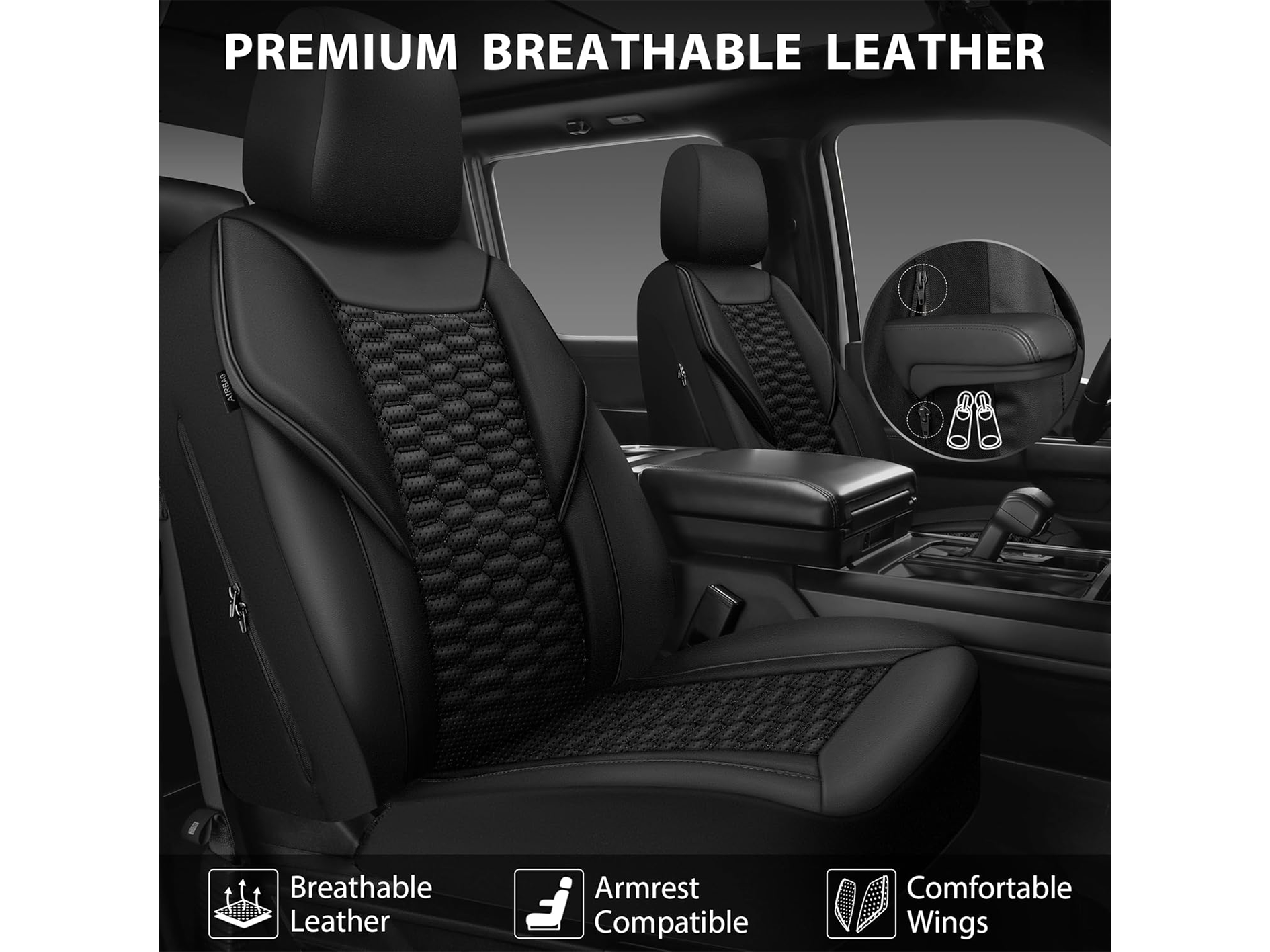 Universal Waterproof PU Leather Car Seat Cushion Full Set All Season Anti Slip Car Seat Cover