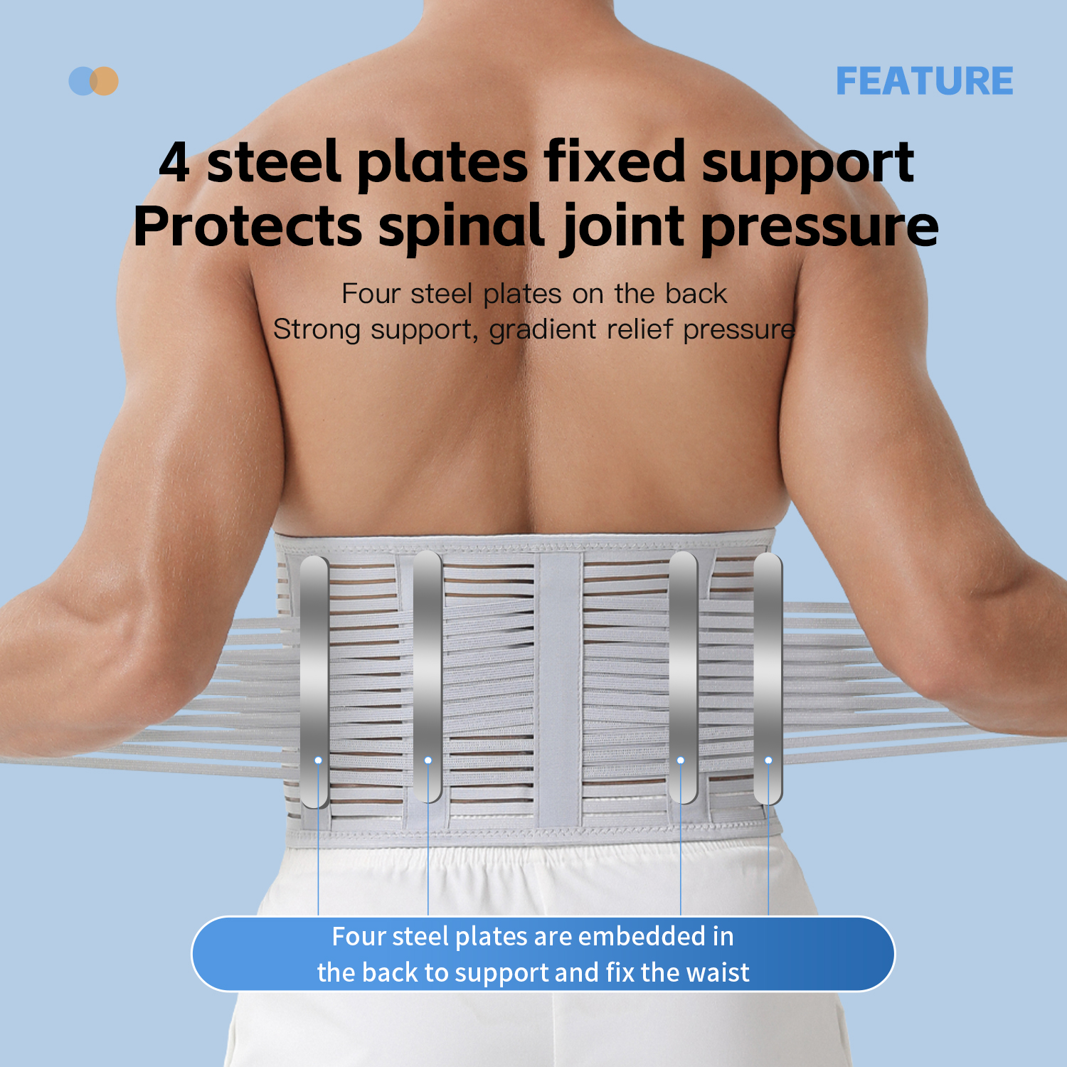 Breathable Waist Backrest Cushion Metal Lumbar Support Chair Back Training Sharper Back Support Cushion for Pain Relief