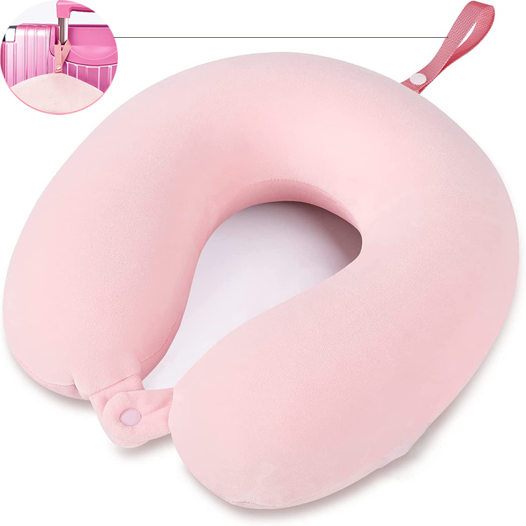 Portable U-Shaped Memory Foam Travel Pillow Ergonomic Cervical Neck Support for Airplane Car Seats Offers Relief