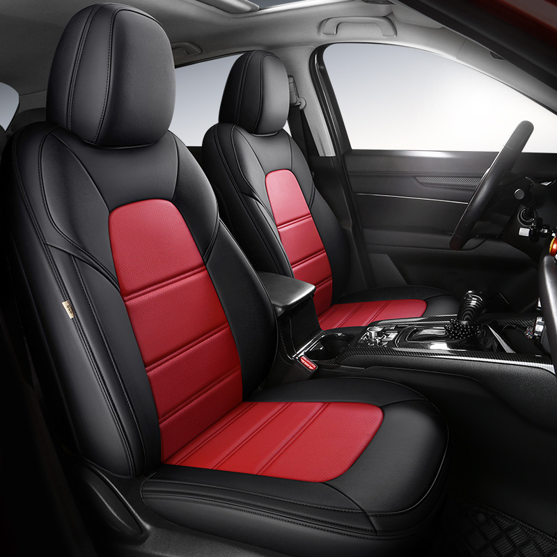 Modern All Season Auto Seat Cover Full Set Durable Breathable Black Five Seat Leather Car Seat Cover