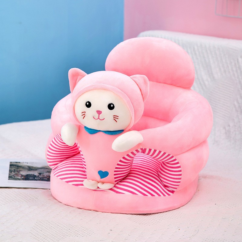 Custom Baby Learning Chair Plush Cover - Cartoon Stuffed Infant Seat, Removable Soft Sofa Protector