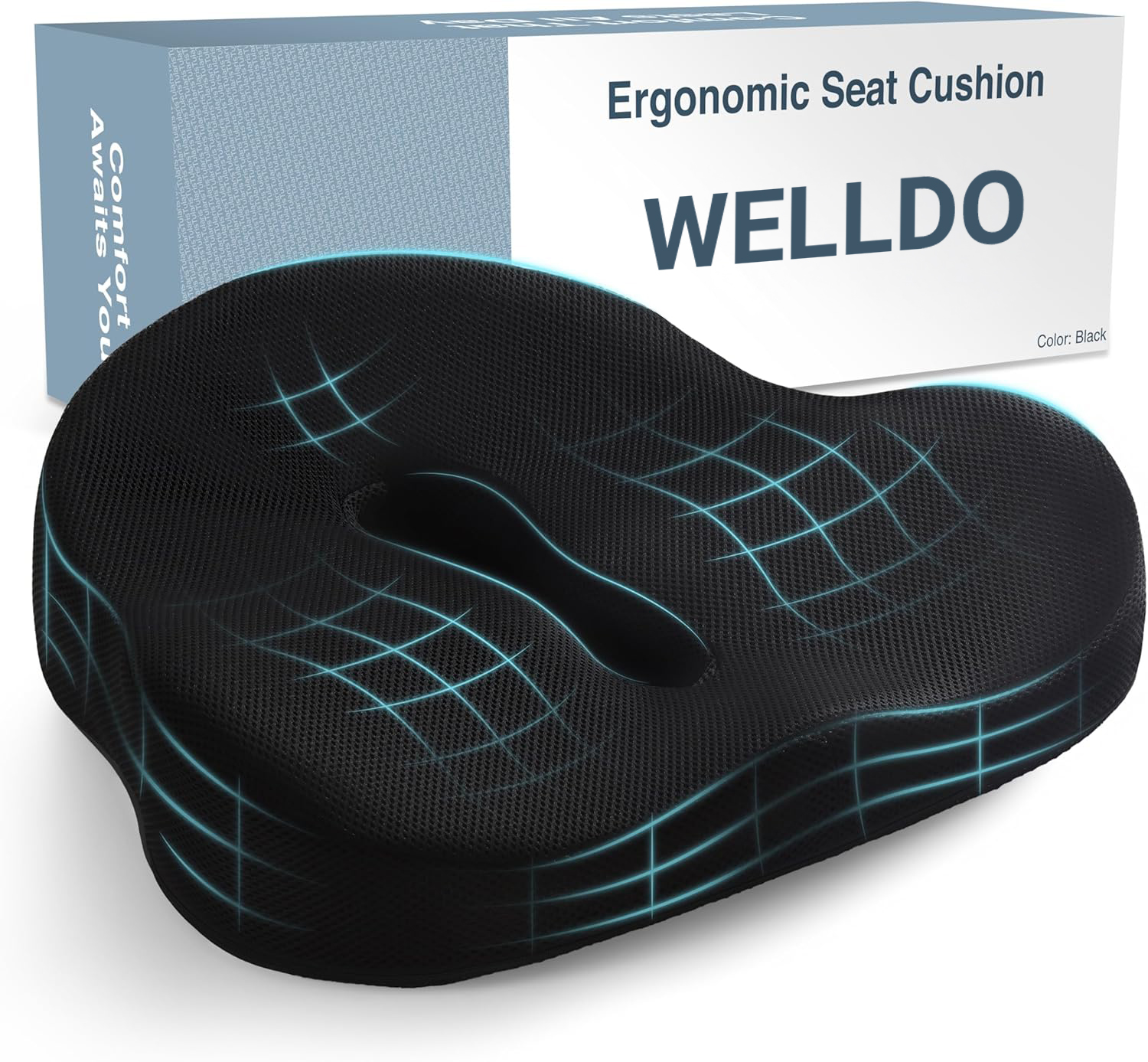 Customizable Orthopedic Office Chair Support Butt Cushion Ergonomics Relieve Stress Memory Foam Coccyx Pain Car Seat Cushion