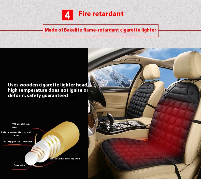 Universal 12V Car Electric Heating Seat Cushion Winter Car Heating Cushion Electric Square Seat Pillow for Cars