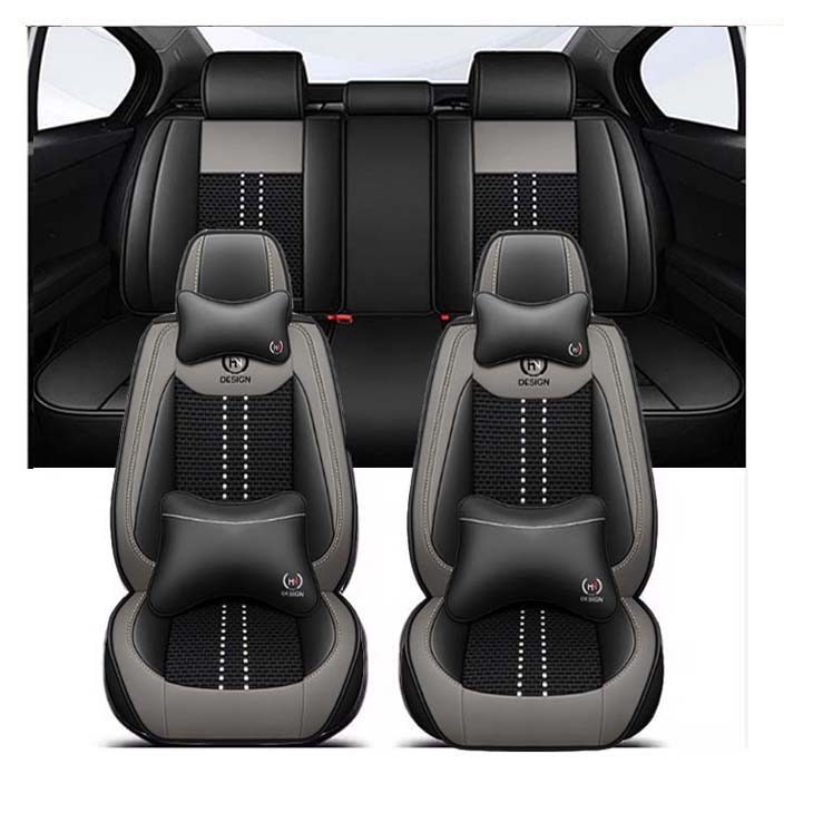 Car Accesory Seat Cushion Universal Leather Ice Silk Soft Cooling Breathable Non-Slip Full Car Seat Covers for dodge Charger