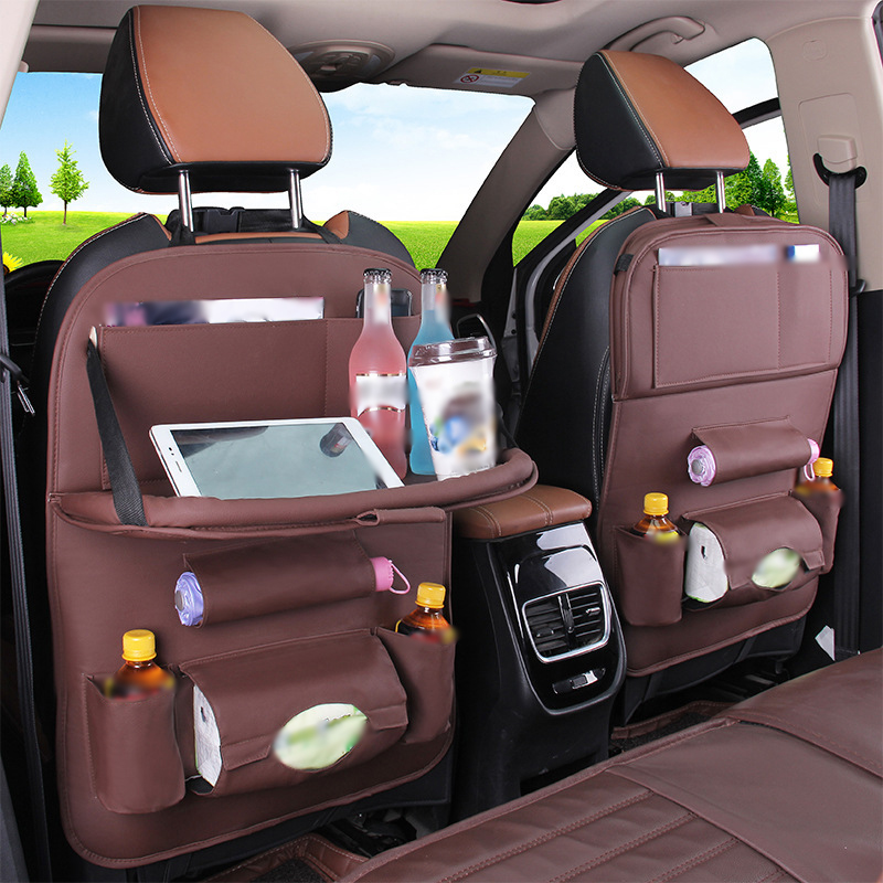 QEEPEI Custom LOGO Auto Car Back Seat Organizer With Foldable Dining