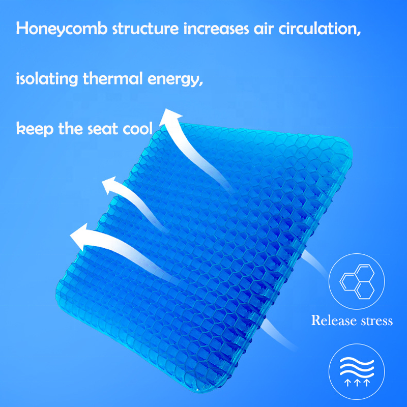 OEM ODM Honeycomb Gel Seat Cushion Car Office Cooling Breathable Office Chair TPE Seat Cushion