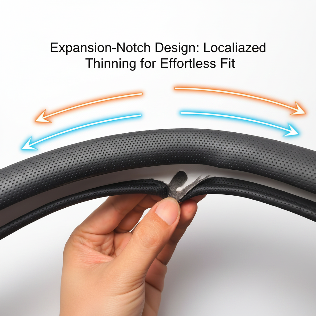 Three-Spoke Steering Wheel Cover, 5s Quick Install Elastic Auto-lock Design, Universal Fit Non-slip Firm Grip Car Interior Decor