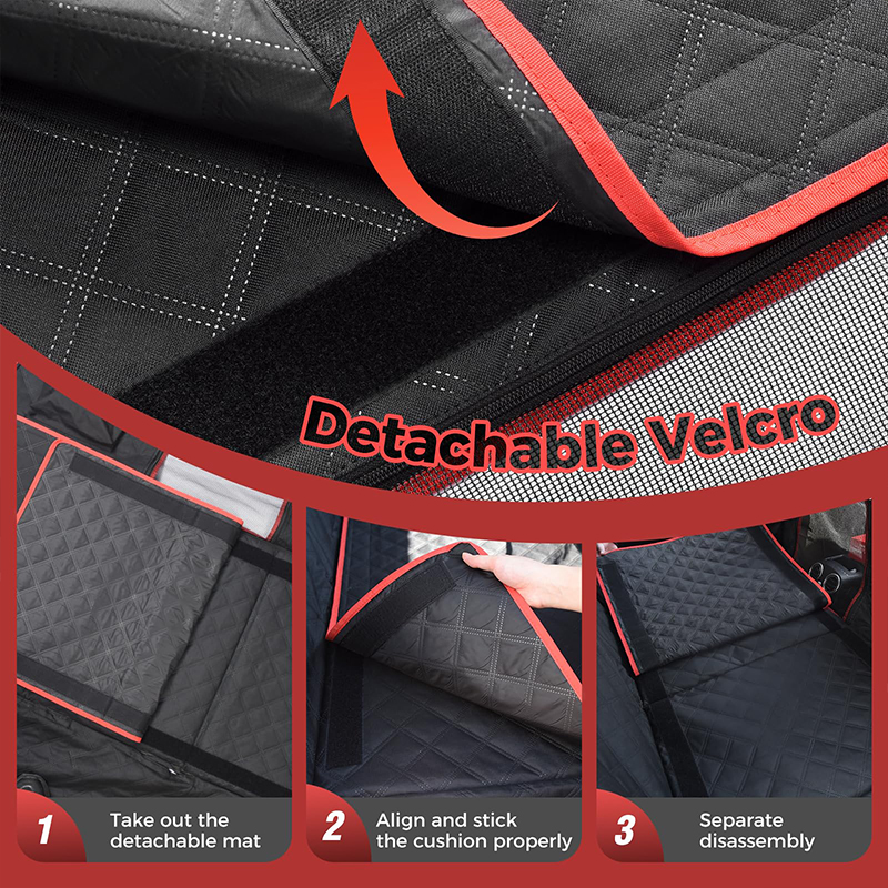 Dog Car Seat Cover Hard Bottom Back Seat Extender with Safety Belt, Heavy Duty Dog Hammock for SUV Truck Wholesale