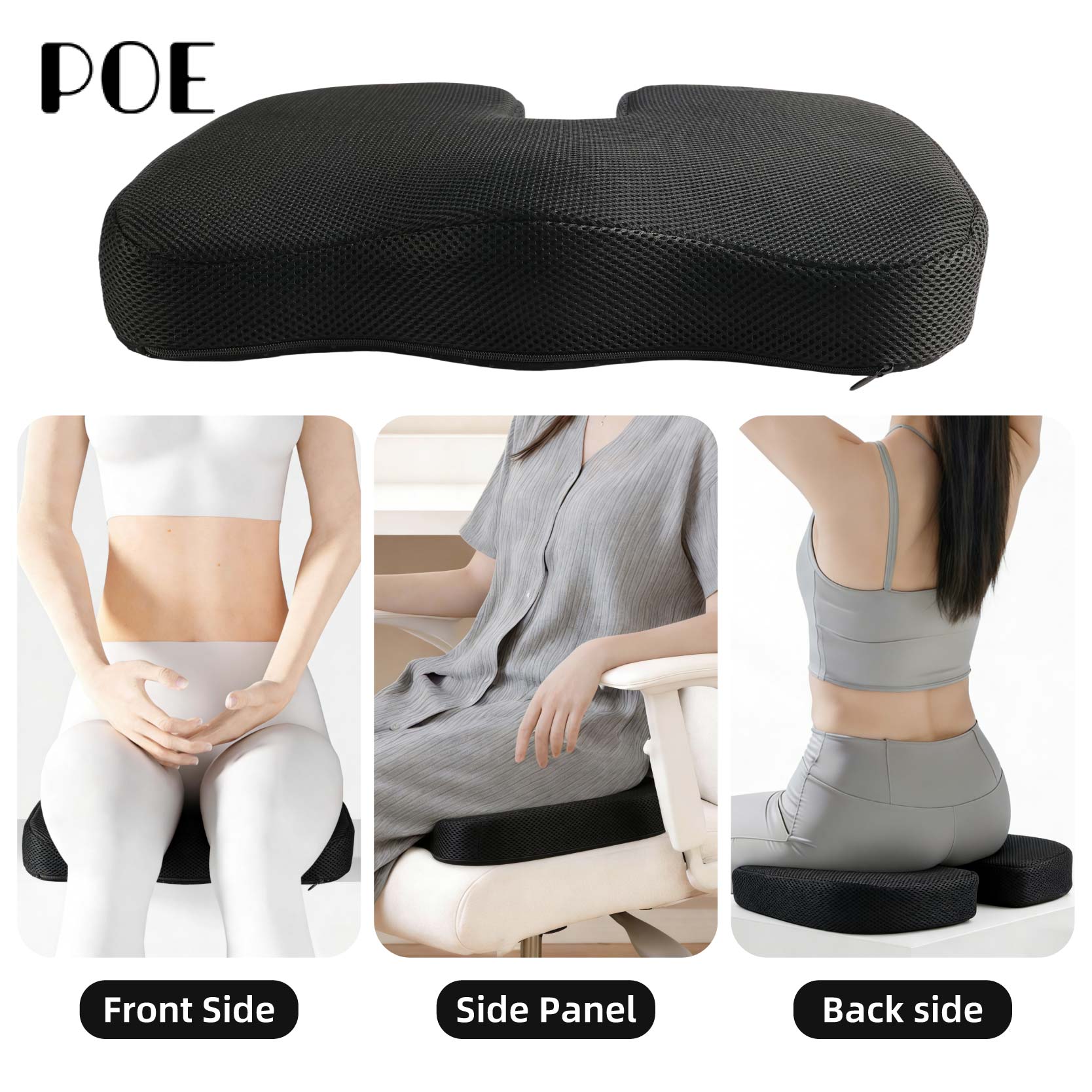Factory Hot Selling Customized Portable Orthopedic Cooling Anti slip Office and Home Thick Memory Foam Gel Seat Cushion