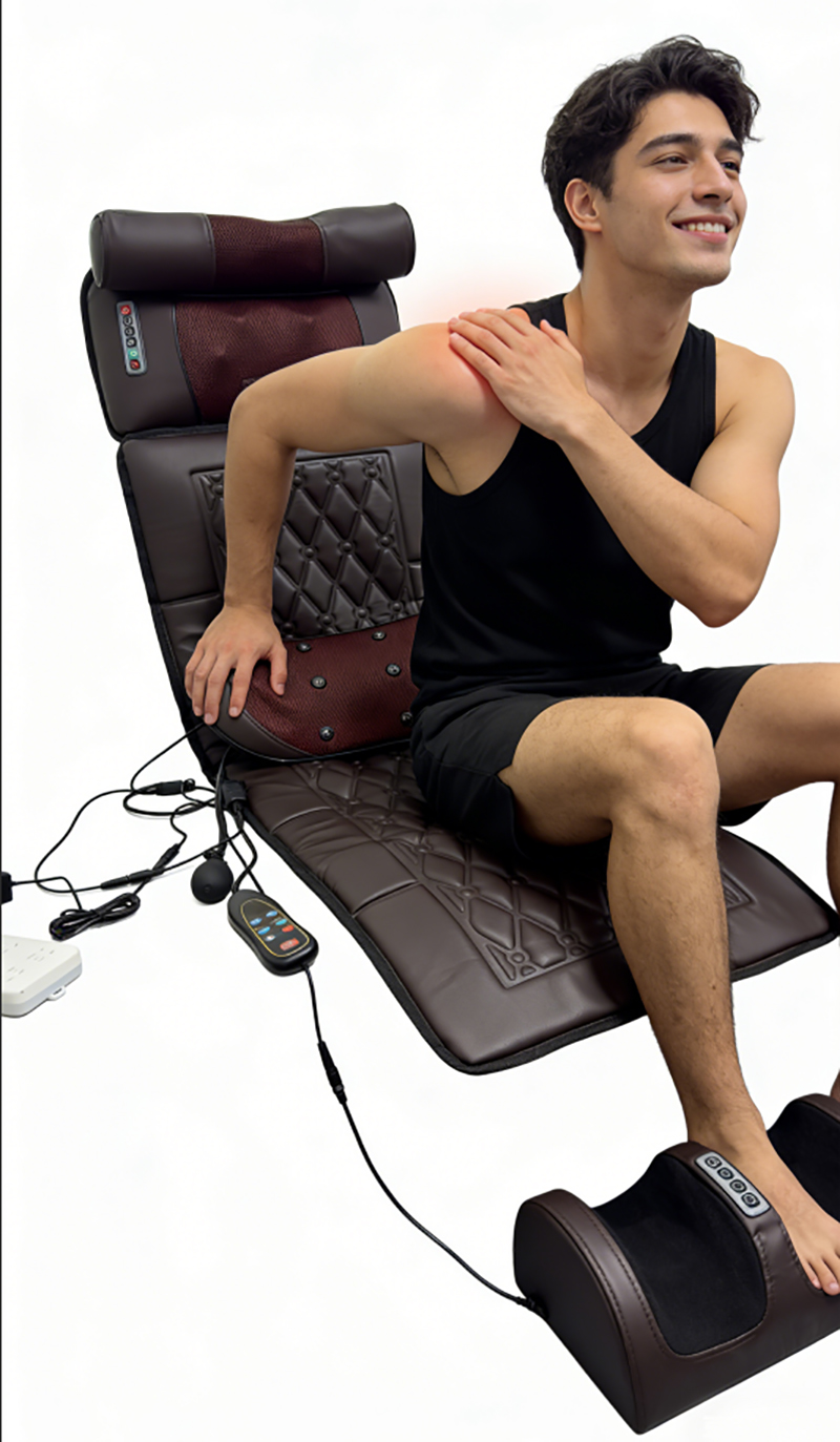 Wholesale Multi-functional Integrated Vibration Hot Compress Remote Control Home Lying Physiotherapy Body Massage Pad Cushion